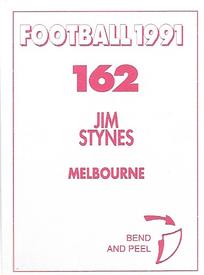 1991 Select AFL Stickers #162 Jim Stynes Back